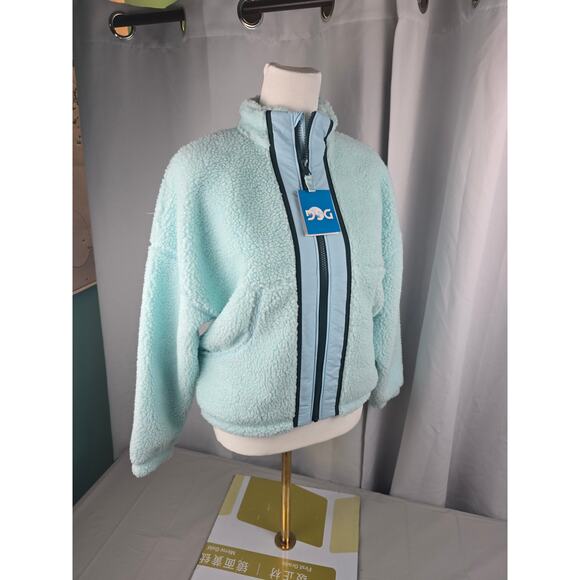 DSG Cozy Fleece‎ Full Zip Girls Large Sherpa Shoreside Blue - Picture 13 of 16